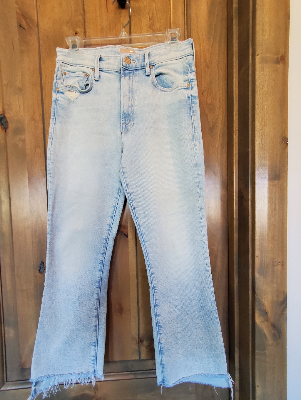 Mother Light Blue Cropped Flare Jeans Sz 29